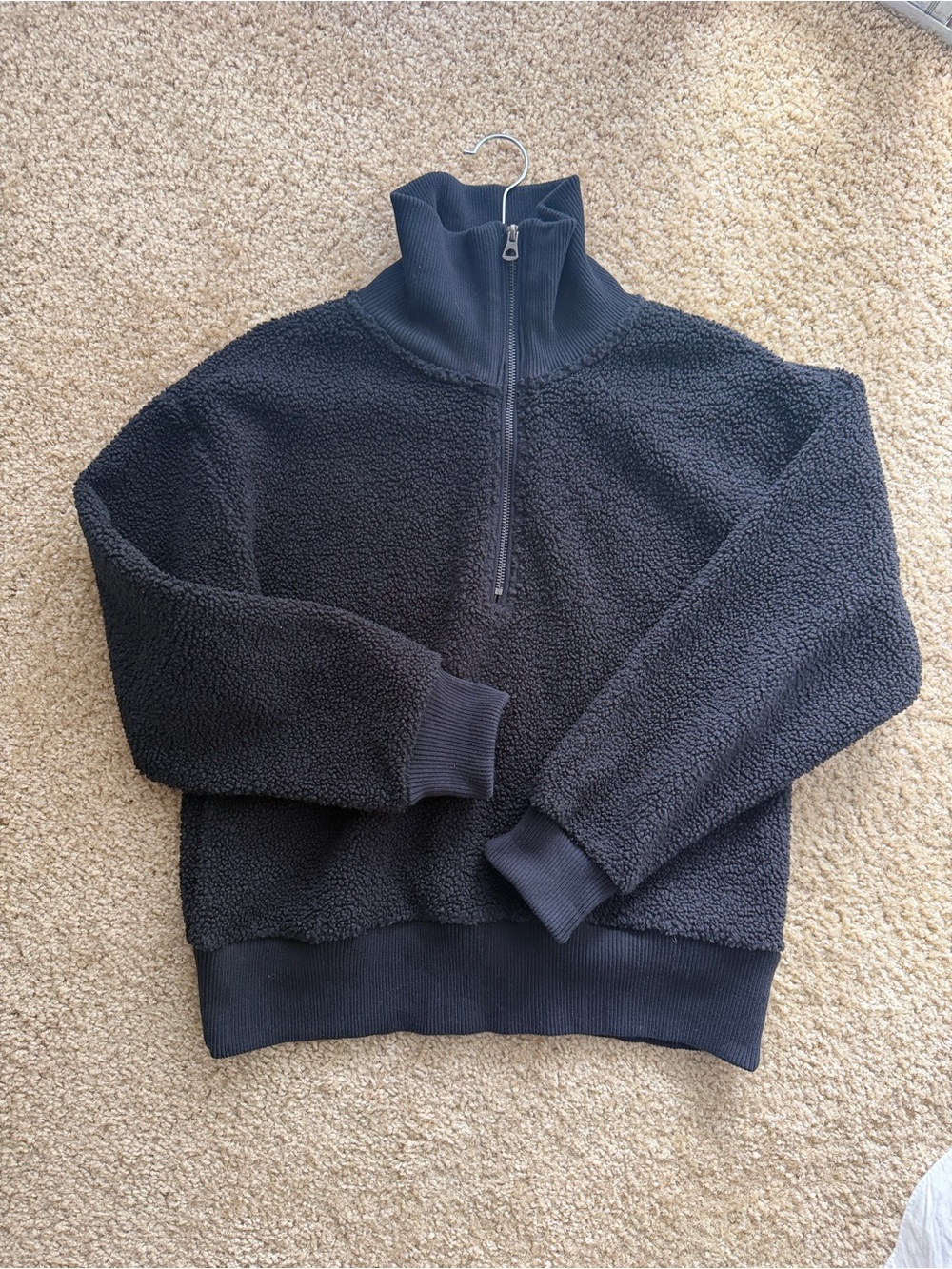 Yogalicious women Black Sherpa Zip-Up Pullover